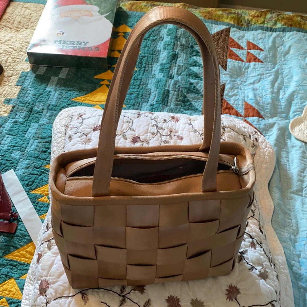 Vintage Tan Seatbelt Bag